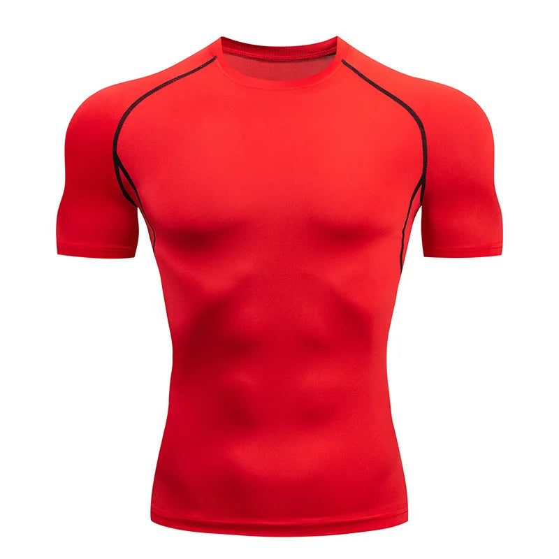 Men'S T Shirt Outdoor Training Fitness Gym Jogging Running Sweatshirt Bat/-Man Compression Shirts Tight Elastic Breathable