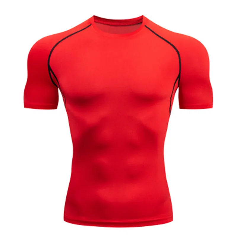 Men'S T Shirt Outdoor Training Fitness Gym Jogging Running Sweatshirt Bat/-Man Compression Shirts Tight Elastic Breathable