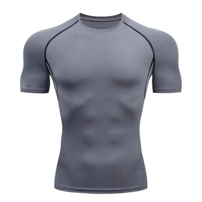 Men'S T Shirt Outdoor Training Fitness Gym Jogging Running Sweatshirt Bat/-Man Compression Shirts Tight Elastic Breathable