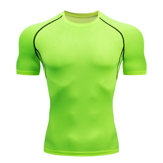 Men'S T Shirt Outdoor Training Fitness Gym Jogging Running Sweatshirt Bat/-Man Compression Shirts Tight Elastic Breathable